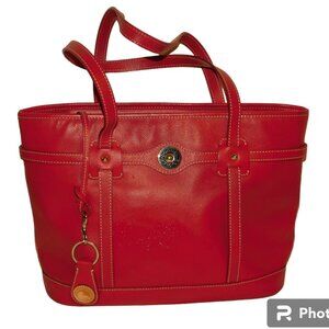 Dooney & Bourke Red Vintage Handbag Tote Keychain Included